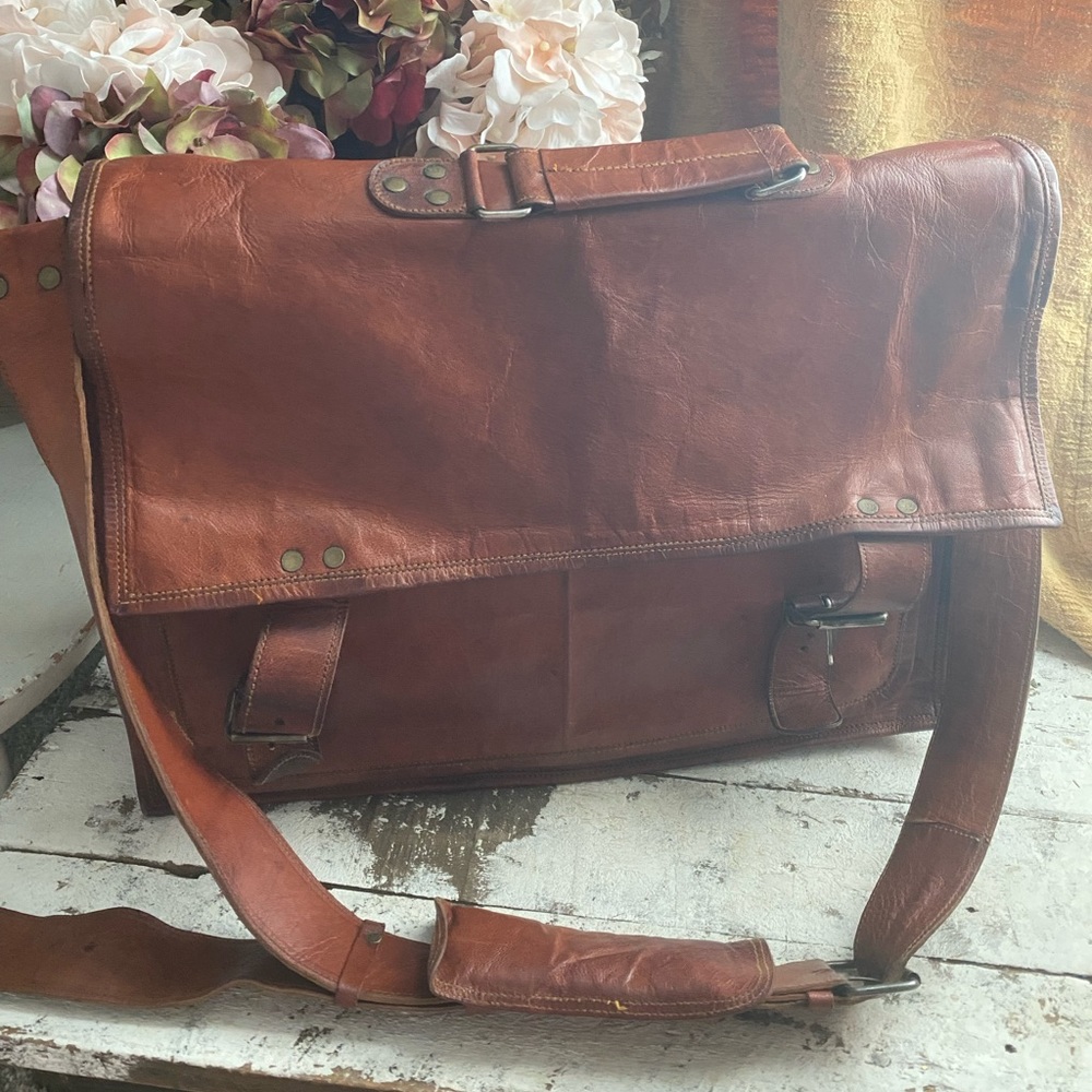 Kamal’s Passion Leather Messenger Bag Brief Case Gem